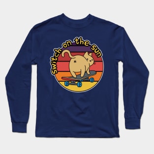 Skateboarding Cat Sk8 Switch Trick Long Sleeve T-Shirt